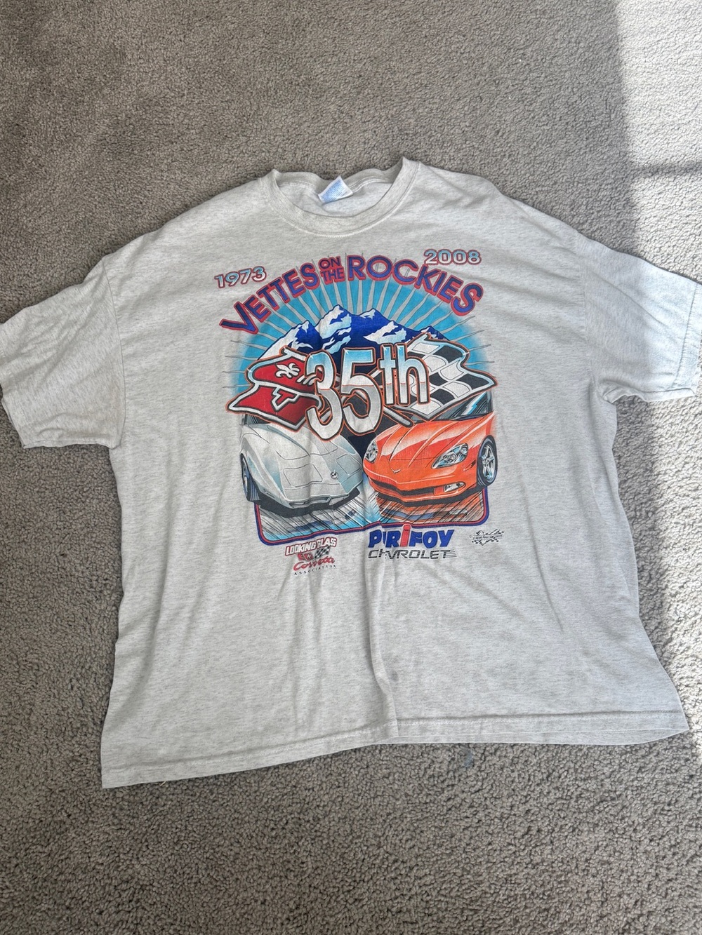 Vettes on the Rockies 35th Anniversary Graphic Tee - Light Gray